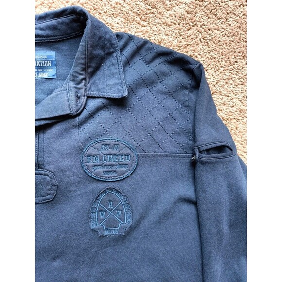 Vintage Parish Nation Polo Shirt Men's 3XL Navy Blue Long Sleeve - Picture 2 of 10